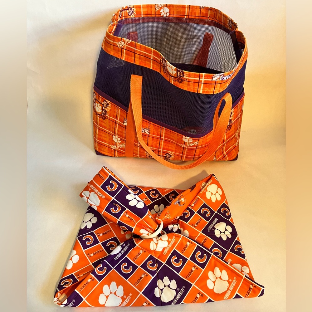 Clemson University Tigers Tote Bag with Fabric Casserole Carrier